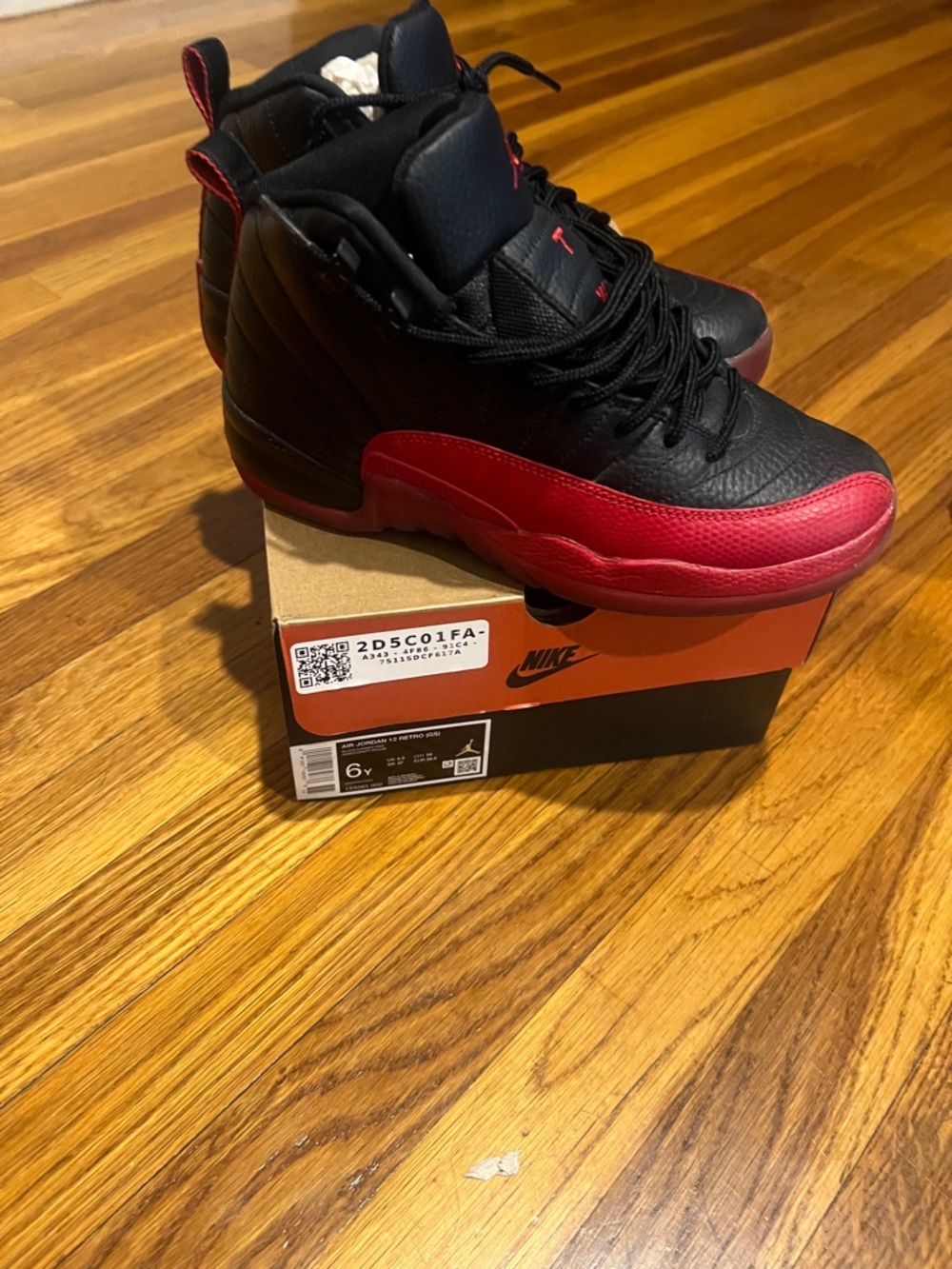 Jordan Kids' Black and Red Sneakers